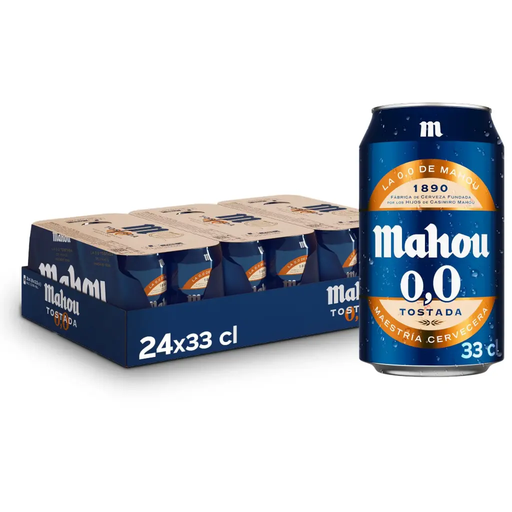 Cerveza Mahou 0.0 Tostada Lata 33cl 24 Unidades